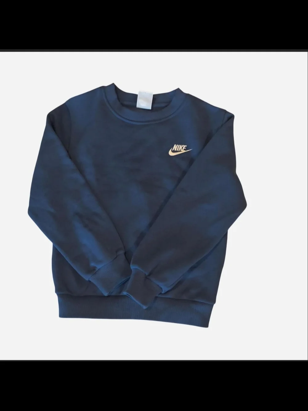 Nike Men’s Navy Blue Crewneck Sweatshirt with White Swoosh